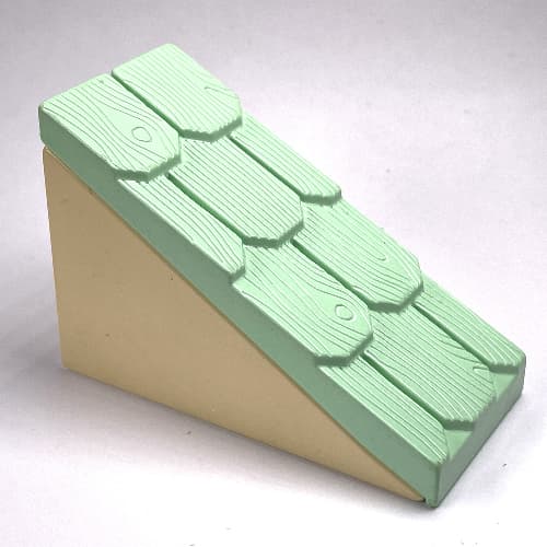 Duplo Roofpiece, Slope 33° 2 x 4 with Light Green Shingles