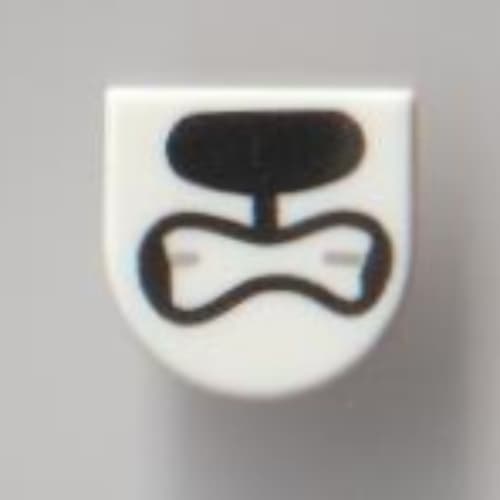 Tile 1 x 1 Half Circle with Growl Snout print