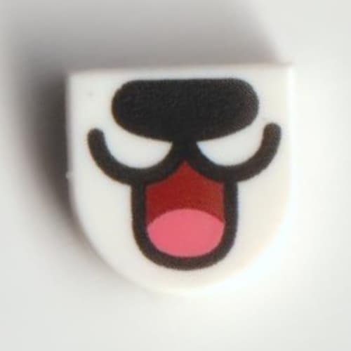 Tile 1 x 1 Half Circle with Snout, Open Mouth print