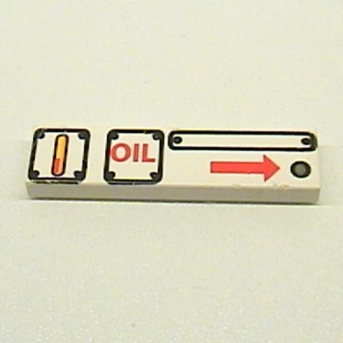 Tile 1 x 4 with Three Panels, 'OIL' and Arrow Right Print