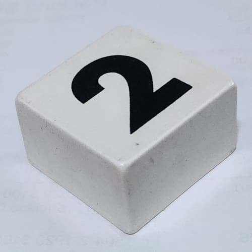 Duplo Tile 2 x 2 x 1 with '2' Print