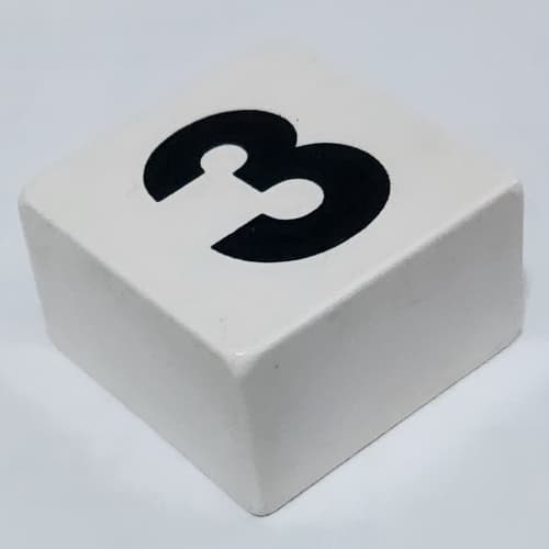 Duplo Tile 2 x 2 x 1 with '3' Print