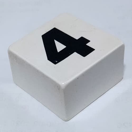 Duplo Tile 2 x 2 x 1 with '4' Print