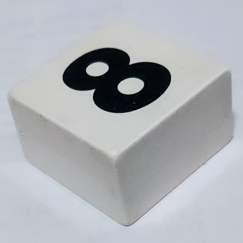 Duplo Tile 2 x 2 x 1 with '8' Print