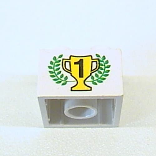 Brick 2 x 2 with Gold 1st Place Cup and Laurels Print