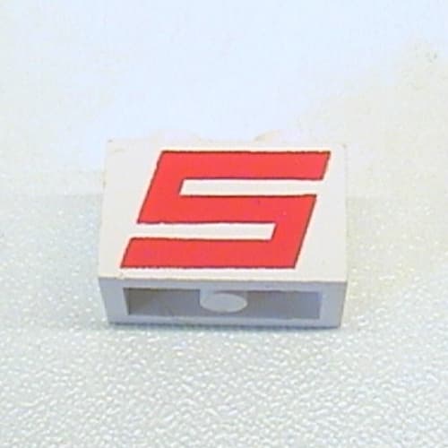 Brick 1 x 2 with Red Sterling 'S' Print