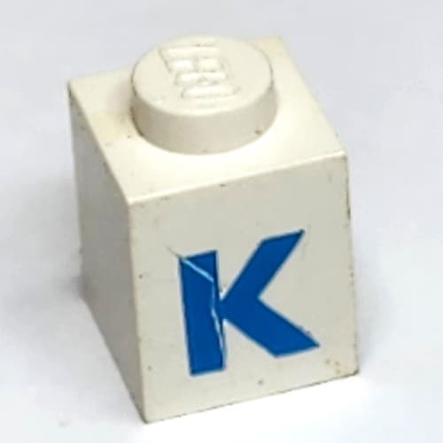 Brick 1 x 1 with Blue 'K' Print (Bold Font)