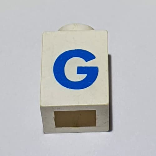 Brick 1 x 1 with Blue 'G' Print (Bold Font)