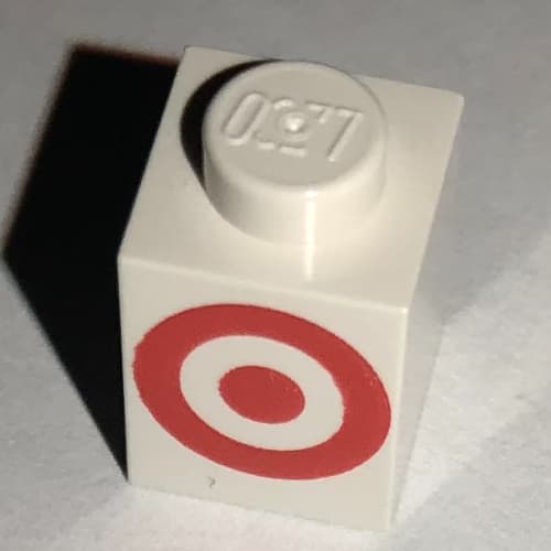 Brick 1 x 1 with Red Target Logo Print