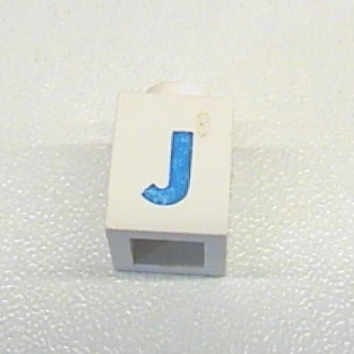 Brick 1 x 1 with Blue 'J' Print (Bold Font)