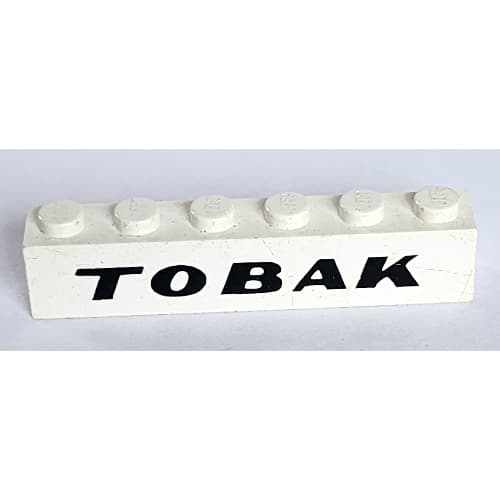 Brick 1 x 6 with 'TOBAK' Italic Bold print