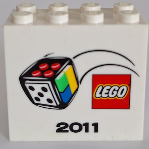 Brick 2 x 4 x 3 with LEGO Games Logo '2011' Print