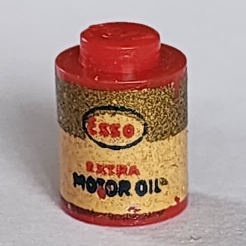 Brick Round 1 x 1 Solid Stud, No Bottom Groove with Esso Extra Motor Oil Print (Sticker)