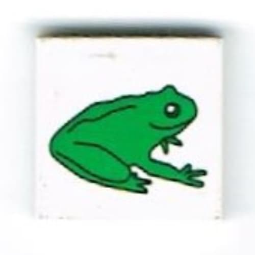 Tile 2 x 2 with Green Frog Print