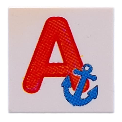 Tile 2 x 2 with Red 'A', Anchor print