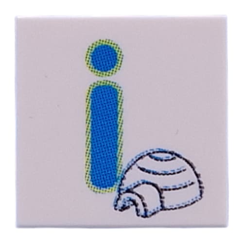 Tile 2 x 2 with Blue 'I', Igloo print
