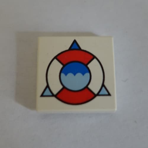 Tile 2 x 2 with Coast Guard Life Preserver Over Triangle Print