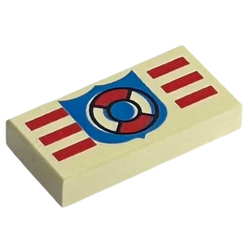 Tile 1 x 2 with Coast Guard Print