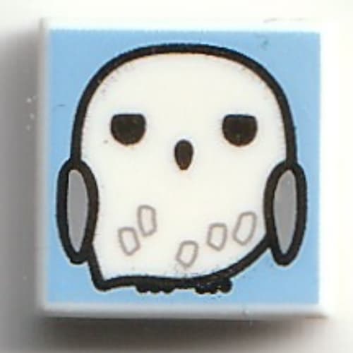 Tile 1 x 1 with White Owl (Hedwig) print