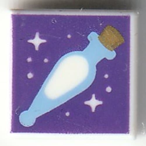 Tile 1 x 1 with White Potion Flask, Dark Purple Background print