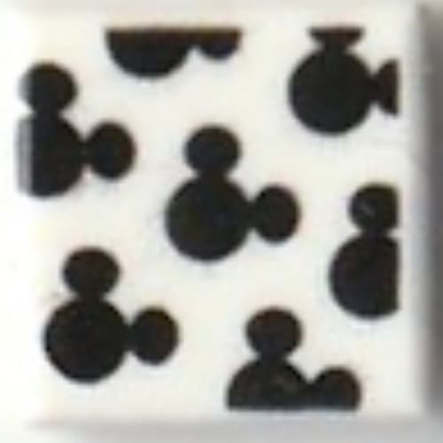 Tile 1 x 1 with Black Small Mickey Mouse Outlines Pattern print
