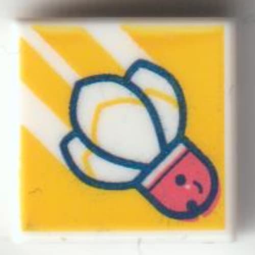 Tile 1 x 1 with Badminton Shuttle on Bright Orange Background print