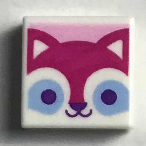Tile 1 x 1 with Magenta Cat, Medium Azure Eyes print