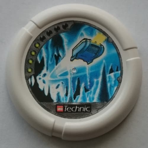 Large Figure Throwing Disk, Ski / Ice, 4 Pips, Flying Box in Ice Cave Print