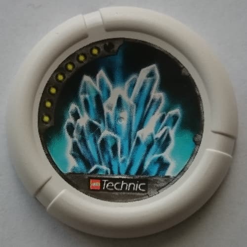 Large Figure Throwing Disk, Ski / Ice, 7 Pips, Multi-point Crystal Formation Print