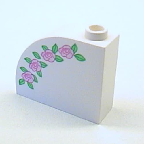 Brick Curved 1 x 3 x 2 with Rose Print