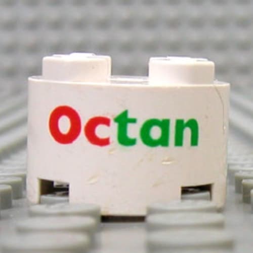 Brick Round 2 x 2 with 'Octan' Print