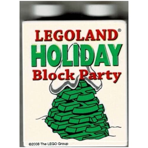 Duplo Brick 1 x 2 x 2 with Holiday Block Party 2008 Print