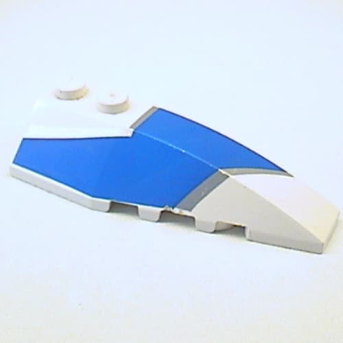 Wedge Curved 6 x 2 Right with Blue and Silver Wraparound Print