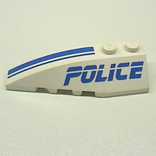 Wedge Curved 6 x 2 Left with 'Police', Blue Line Print
