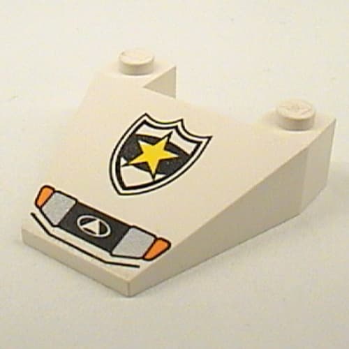 Wedge Sloped 4 x 4 Taper with Police Yellow Star Badge and Headlights Print