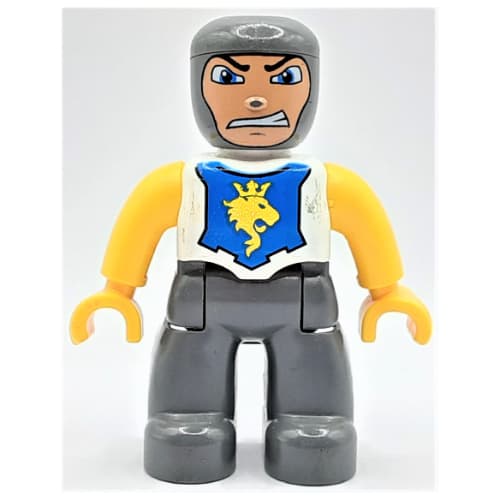 Duplo Figure with Rounded Head with Dark Bluish Gray Legs, Yellow Arms and Hands