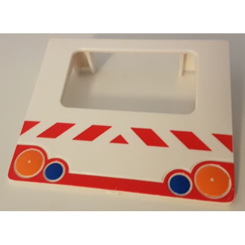 Duplo Van Type 2 Rear Door with Taillights and Red Stripes Print