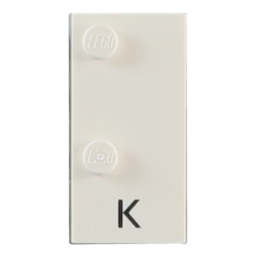 Braille Brick 2 x 4 with 2 Studs ⠅ and 'K' Print