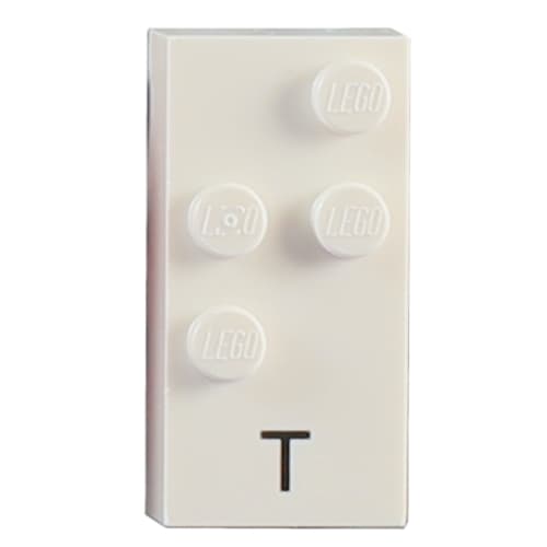 Braille Brick 2 x 4 with 4 Studs ⠞ and 'T' Print