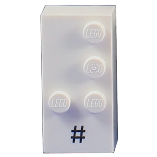 Braille Brick 2 x 4 with 4 Studs ⠼ and '#' Print