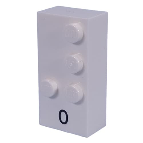 Braille Brick 2 x 4 with 4 Studs ⠼ and '0' Print