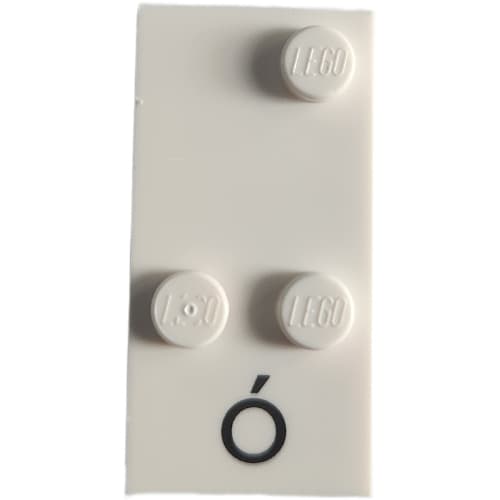 Braille Brick 2 x 4 with 3 Studs ⠬ and 'Ó' print