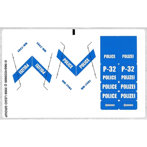 Sticker Sheet for Set 7741-1