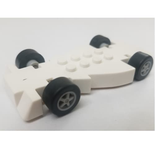 Vehicle Base 6 x 10 with Light Bluish Gray Wheels and Black Tires (Fast Food Racer)