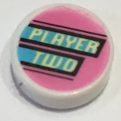Tile Round 1 x 1 with “PLAYER TWO” print