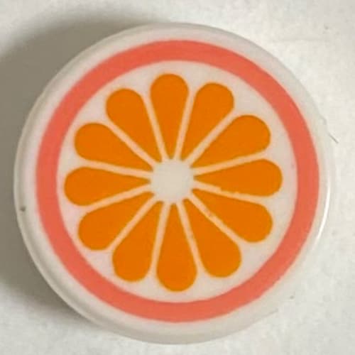 Tile Round 1 x 1 with Orange/Grapefruit print