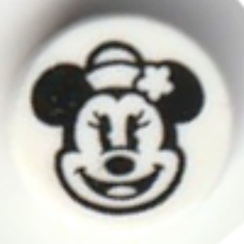 Tile Round 1 x 1 with Classic Minnie Mouse print