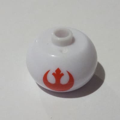 Pen Bead, Round Orb with Star Wars Rebel Symbol Print