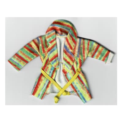Scala, Jacket with Collar and Belt and Rainbow Pattern