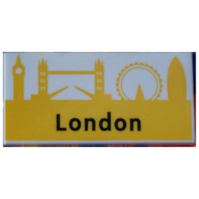 Tile 2 x 4 with 'London' and Yellow Landmarks Print